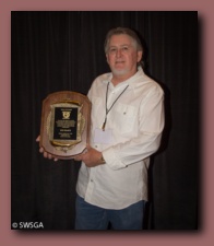 Rick Jackson with Bud Isaacs' Hall of Fame Award